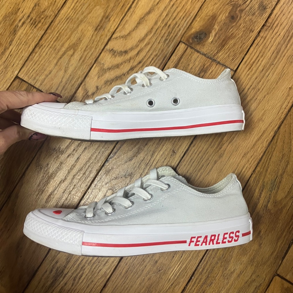 Converse Chuck Taylor All Star Fearless Love Yourself First White Red Shoes 6